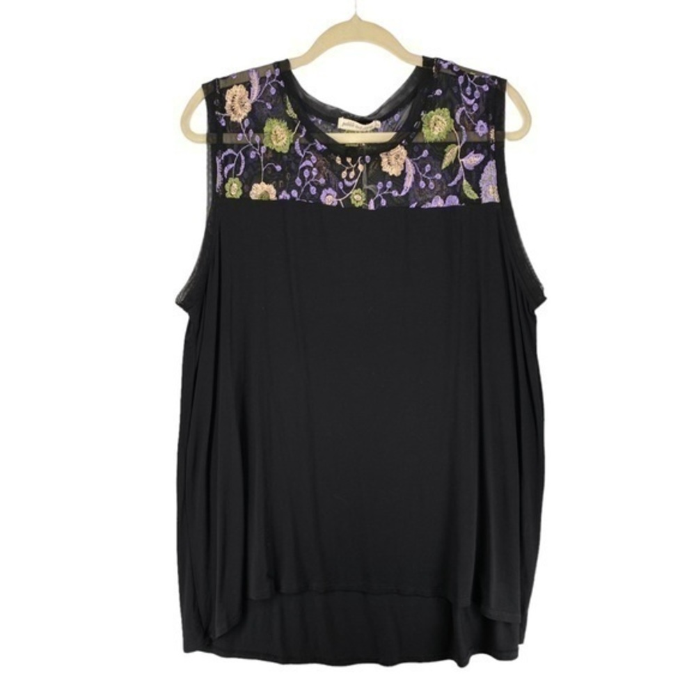 Pebble and‎ Stone Floral Mesh Trim Tank
